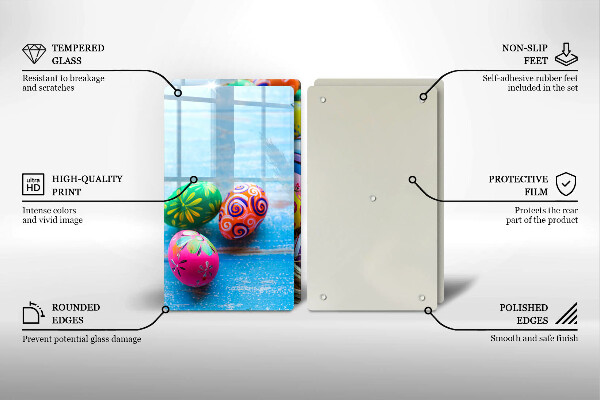 Kuchynská doska veľká zo skla Veľkonočné vajíčka Veľkonočné vajíčka