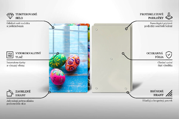 Kuchynská doska veľká zo skla Veľkonočné vajíčka Veľkonočné vajíčka