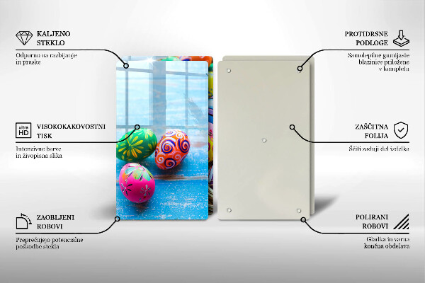 Kuchynská doska veľká zo skla Veľkonočné vajíčka Veľkonočné vajíčka