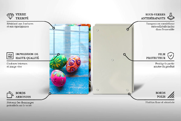 Kuchynská doska veľká zo skla Veľkonočné vajíčka Veľkonočné vajíčka