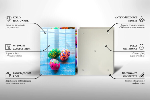 Kuchynská doska veľká zo skla Veľkonočné vajíčka Veľkonočné vajíčka