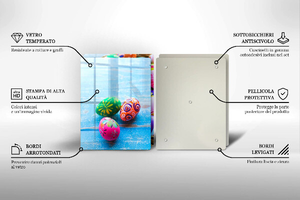 Kuchynská doska veľká zo skla Veľkonočné vajíčka Veľkonočné vajíčka