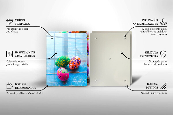 Kuchynská doska veľká zo skla Veľkonočné vajíčka Veľkonočné vajíčka