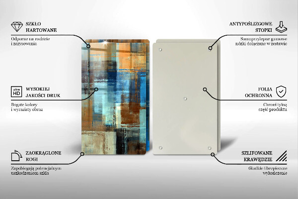 Kuchynská doska veľká zo skla Maľované pozadie