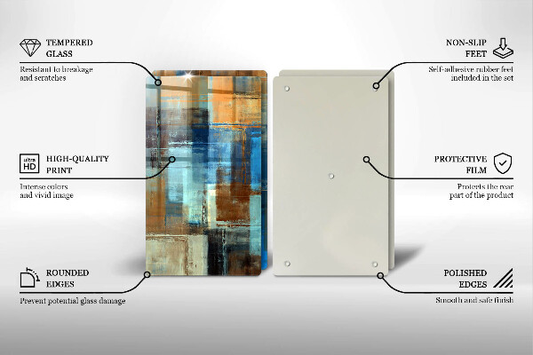 Kuchynská doska veľká zo skla Maľované pozadie