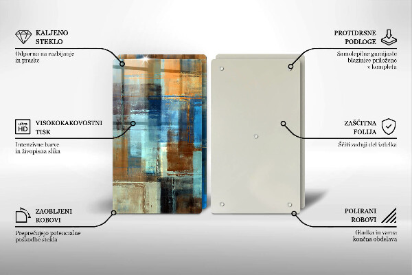 Kuchynská doska veľká zo skla Maľované pozadie