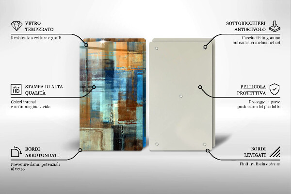 Kuchynská doska veľká zo skla Maľované pozadie