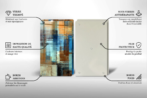 Kuchynská doska veľká zo skla Maľované pozadie