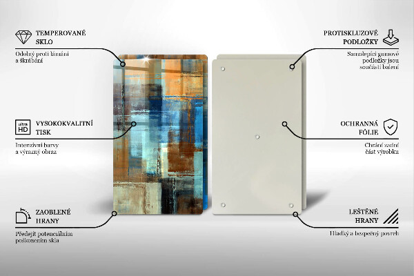 Kuchynská doska veľká zo skla Maľované pozadie