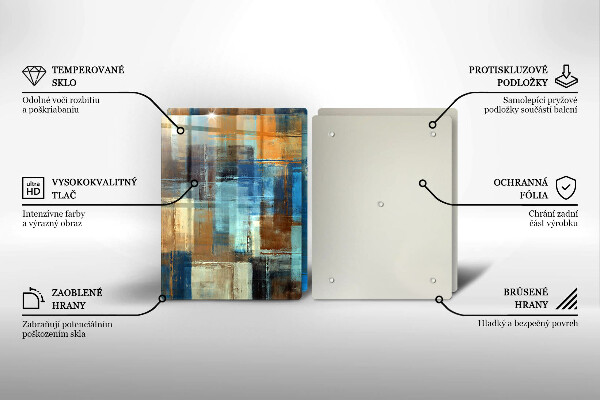 Kuchynská doska veľká zo skla Maľované pozadie