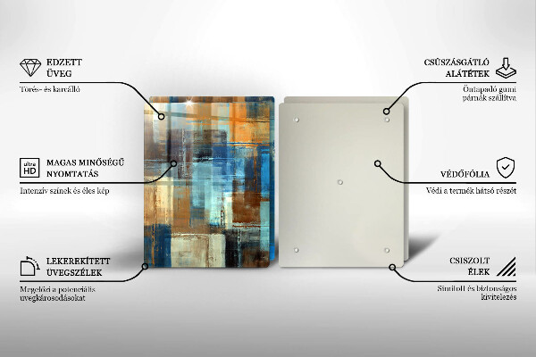 Kuchynská doska veľká zo skla Maľované pozadie