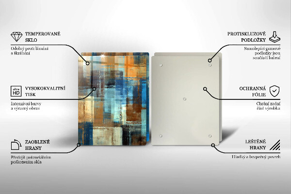 Kuchynská doska veľká zo skla Maľované pozadie