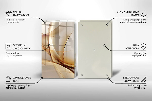 Kuchynská doska veľká zo skla Abstraktné tvary