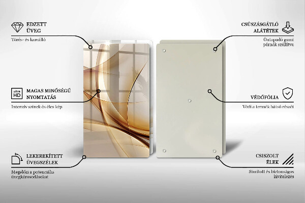 Kuchynská doska veľká zo skla Abstraktné tvary