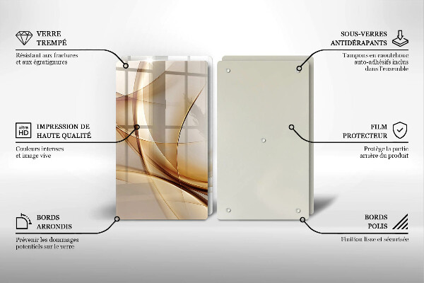 Kuchynská doska veľká zo skla Abstraktné tvary