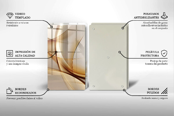 Kuchynská doska veľká zo skla Abstraktné tvary