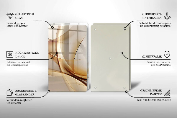 Kuchynská doska veľká zo skla Abstraktné tvary