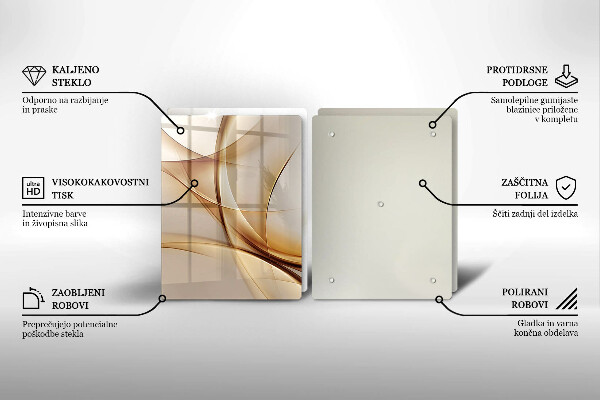 Kuchynská doska veľká zo skla Abstraktné tvary