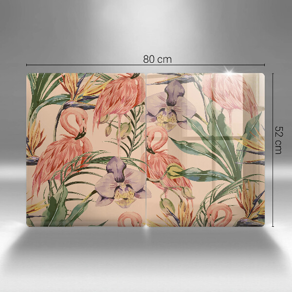 Sklenená doska na krájanie Ilustrácie plameniakov