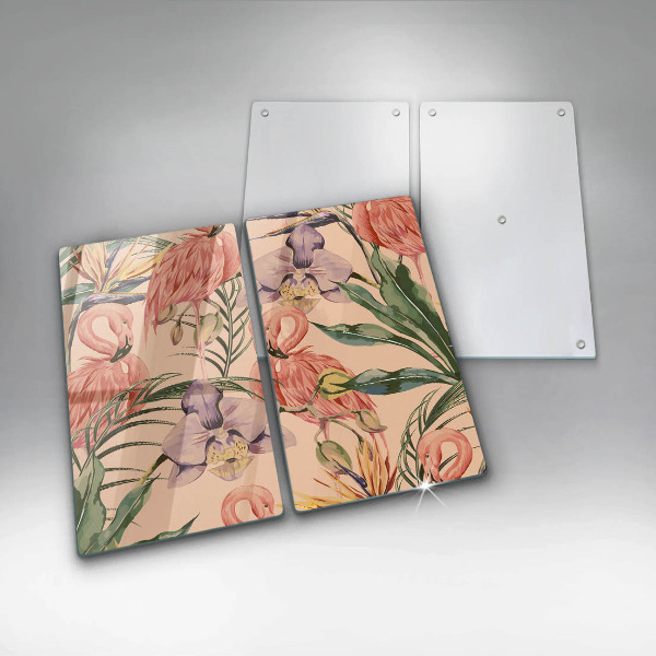 Sklenená doska na krájanie Ilustrácie plameniakov