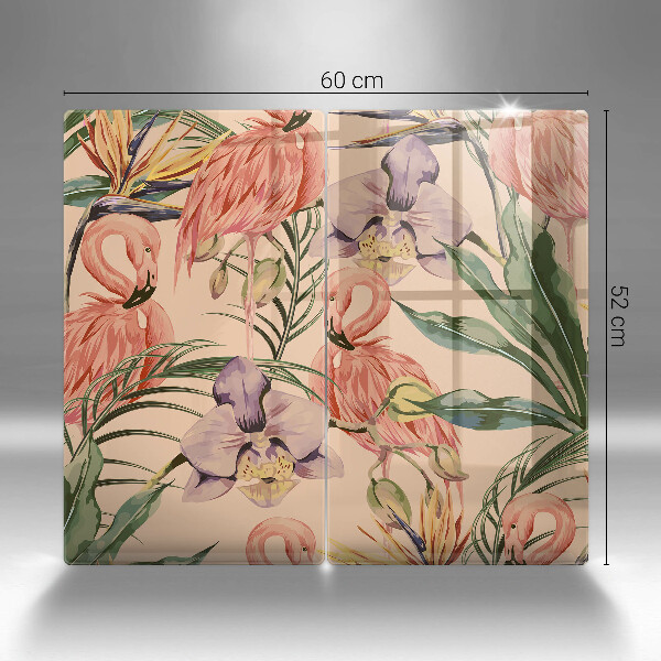 Sklenená doska na krájanie Ilustrácie plameniakov