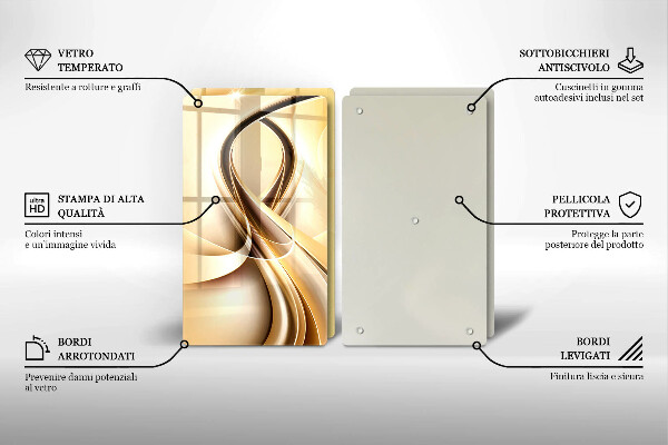 Kuchynská doska veľká zo skla Abstrakcia dymu