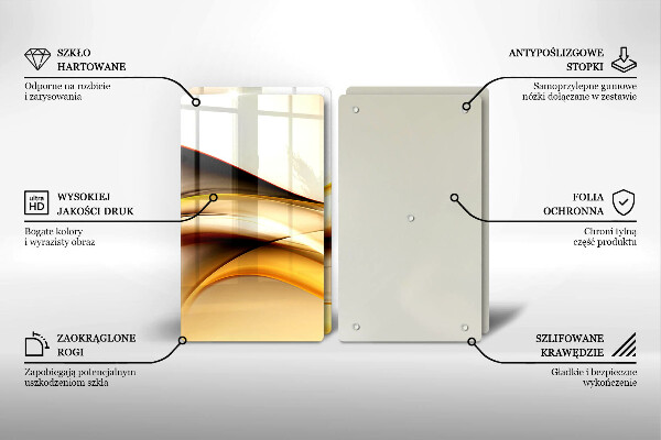 Kuchynská doska veľká zo skla Abstraktné dymové čiary