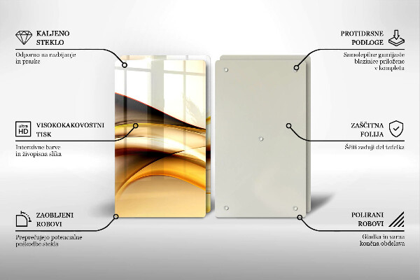 Kuchynská doska veľká zo skla Abstraktné dymové čiary