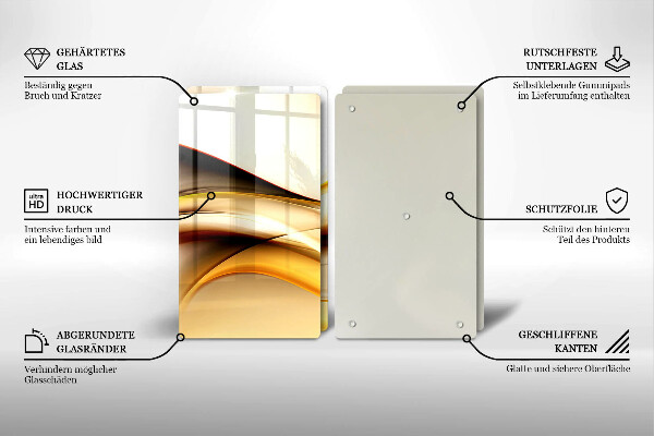 Kuchynská doska veľká zo skla Abstraktné dymové čiary