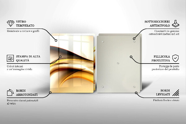 Kuchynská doska veľká zo skla Abstraktné dymové čiary