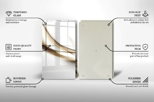 Kuchynská doska veľká zo skla Mäkké línie abstrakcie