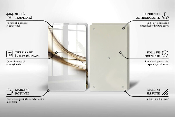 Kuchynská doska veľká zo skla Mäkké línie abstrakcie