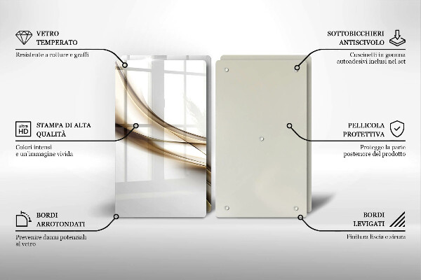 Kuchynská doska veľká zo skla Mäkké línie abstrakcie