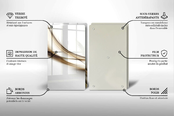 Kuchynská doska veľká zo skla Mäkké línie abstrakcie