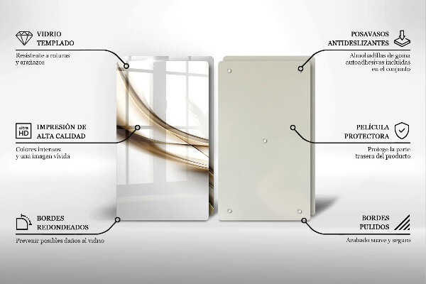 Kuchynská doska veľká zo skla Mäkké línie abstrakcie