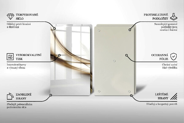 Kuchynská doska veľká zo skla Mäkké línie abstrakcie