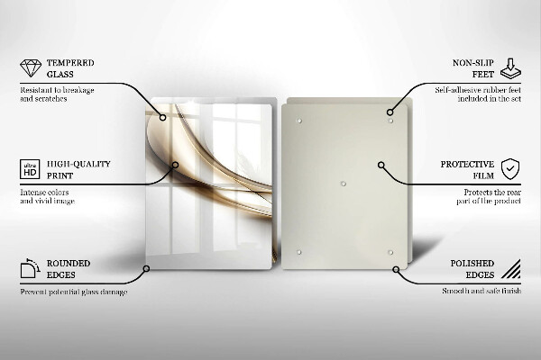 Kuchynská doska veľká zo skla Mäkké línie abstrakcie