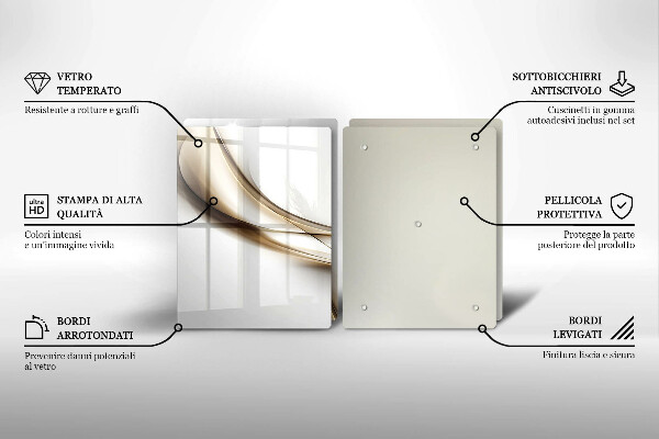 Kuchynská doska veľká zo skla Mäkké línie abstrakcie