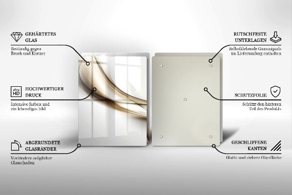 Kuchynská doska veľká zo skla Mäkké línie abstrakcie