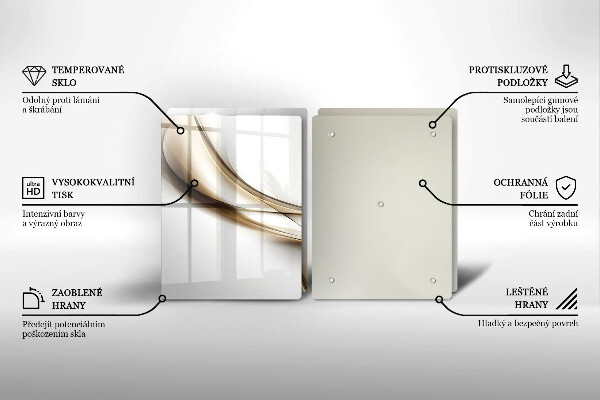 Kuchynská doska veľká zo skla Mäkké línie abstrakcie