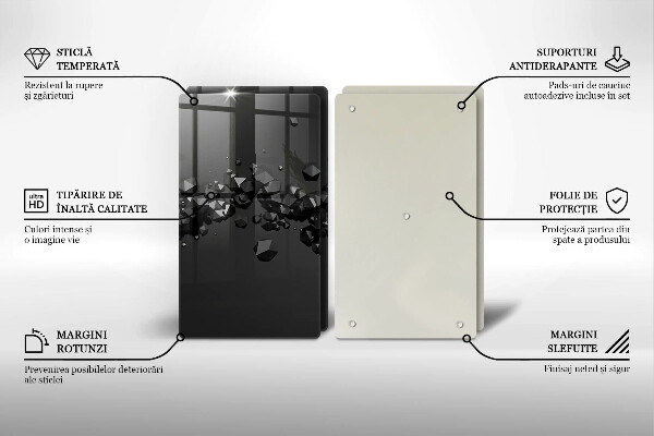 Kuchynská doska veľká zo skla 3D abstrakcia tvarov