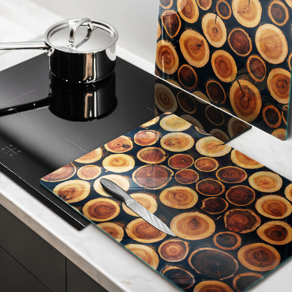 Kuchynská doska veľká zo skla Drevené pne stromov