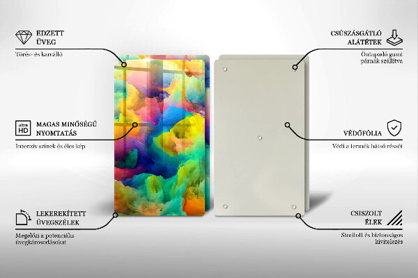 Kuchynská doska veľká zo skla Farebná abstrakcia