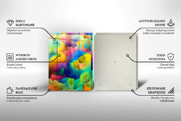 Kuchynská doska veľká zo skla Farebná abstrakcia
