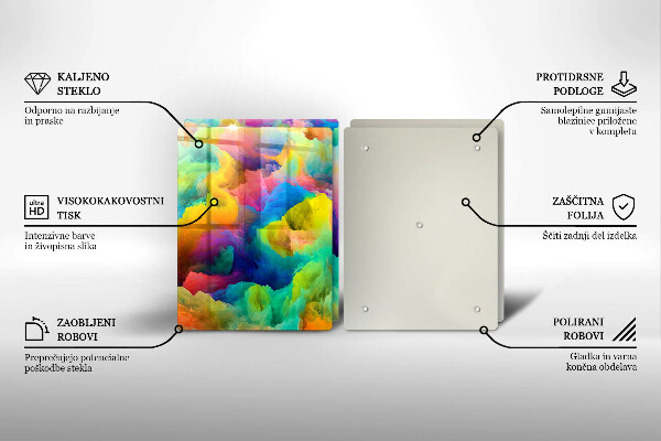 Kuchynská doska veľká zo skla Farebná abstrakcia