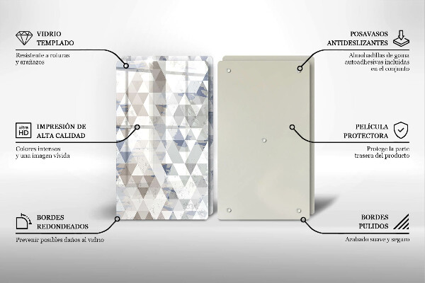 Kuchynská doska veľká zo skla Vzor trojuholníkov