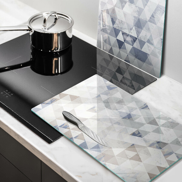 Kuchynská doska veľká zo skla Vzor trojuholníkov