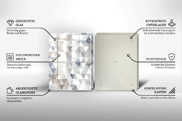 Kuchynská doska veľká zo skla Vzor trojuholníkov