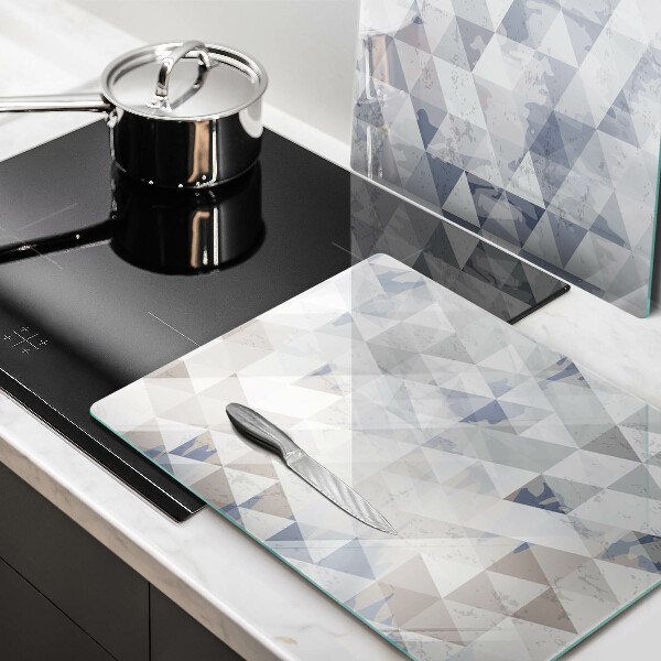 Kuchynská doska veľká zo skla Vzor trojuholníkov