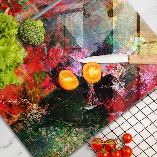 Kuchynská doska veľká zo skla Maľovanie abstrakcie